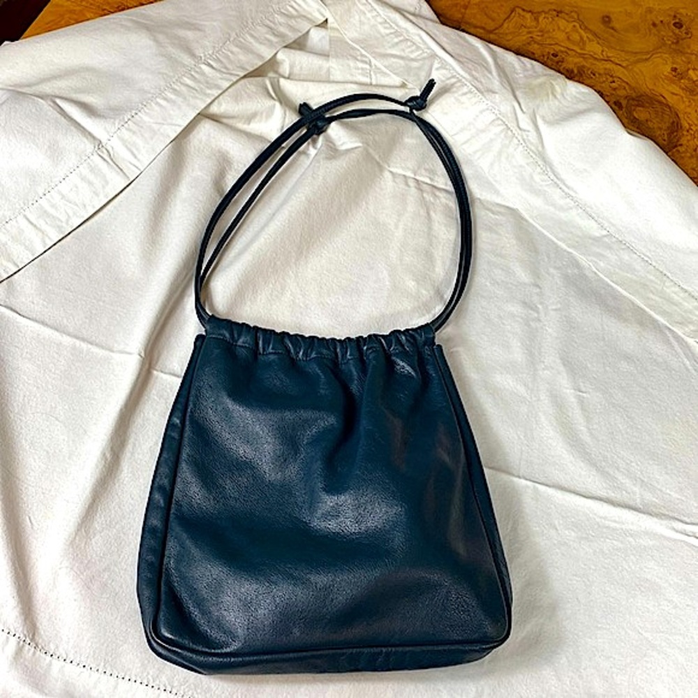 ARE Studio Cortina Ruched Leather Shoulder Bucket Bag